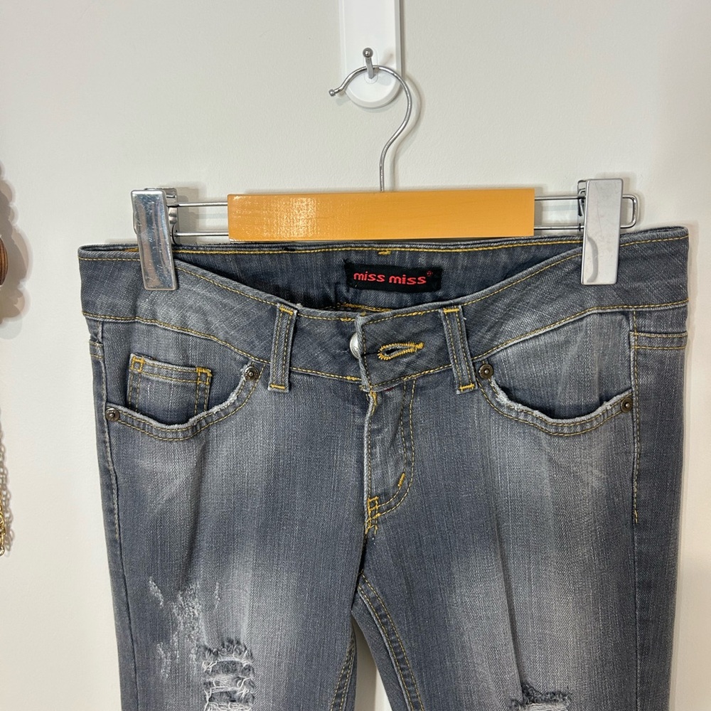 Beautiful Classic Gray distressed Jeans by Miss Miss❤️40/8 - Picture 3 of 14